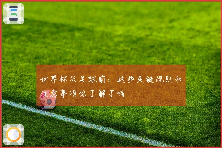 世界杯买足球前，这些关键规则和注意事项你了解了吗